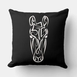 Black and White Tribal Horse Kudde