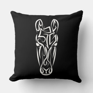 Black and White Tribal Horse Kudde