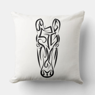 Black and White Tribal Horse Kudde