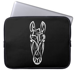 Black and White Tribal Horse Laptop Fodral