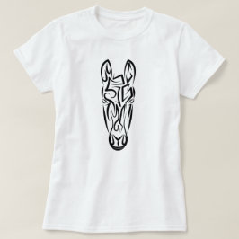 Black and White Tribal Horse T Shirt