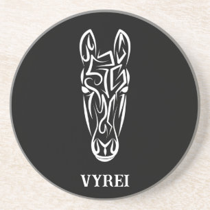 Black and White Tribal Horse Underlägg