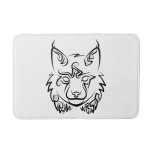 Black and White Tribal Lynx Badrumsmatta