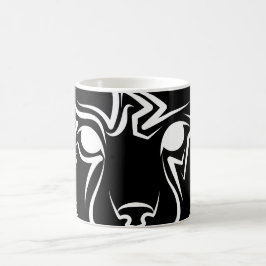 Black and White Tribal Lynx Kaffemugg