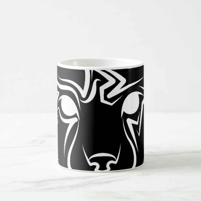 Black and White Tribal Lynx Kaffemugg (Center)