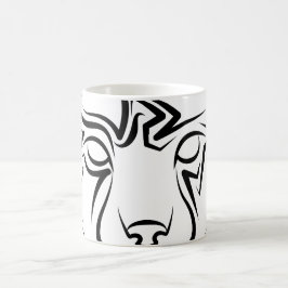 Black and White Tribal Lynx Kaffemugg