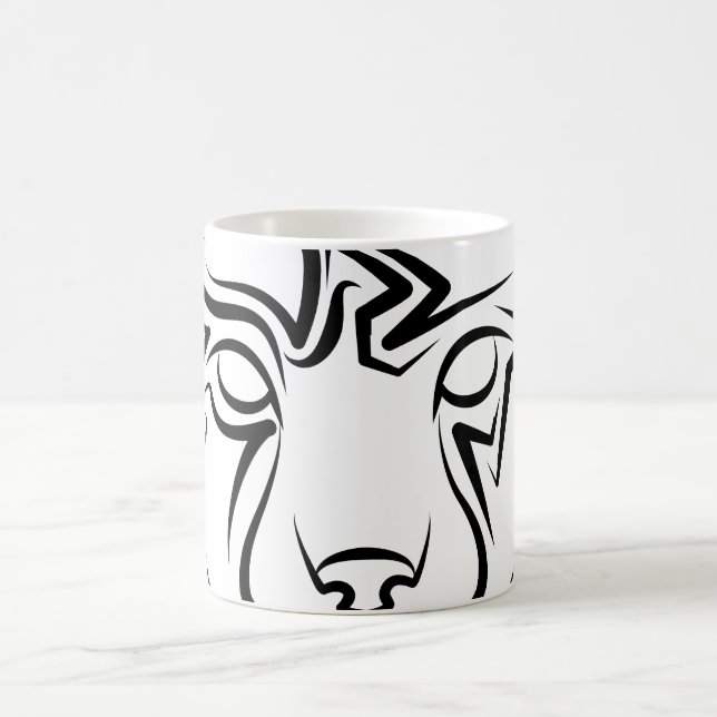 Black and White Tribal Lynx Kaffemugg (Center)