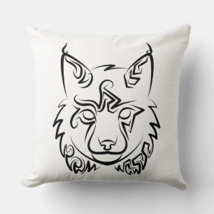 Black and White Tribal Lynx Kudde