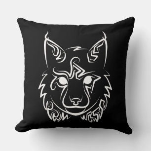 Black and White Tribal Lynx Kudde