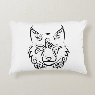 Black and White Tribal Lynx Prydnadskudde