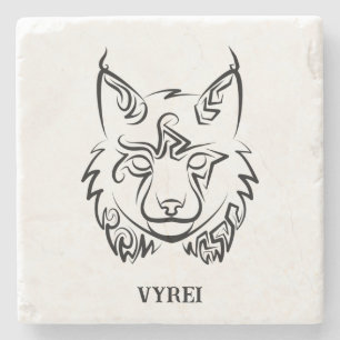 Black and White Tribal Lynx Stenunderlägg