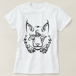 Black and White Tribal Lynx T Shirt