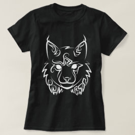 Black and White Tribal Lynx T Shirt