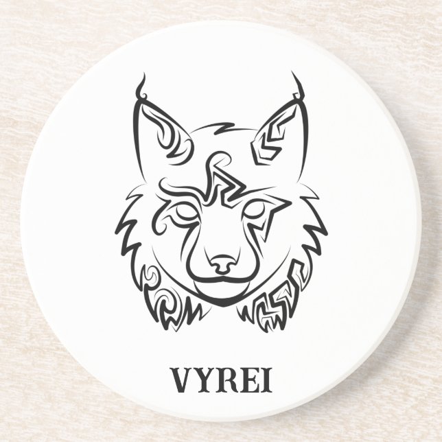 Black and White Tribal Lynx Underlägg (Framsidan)