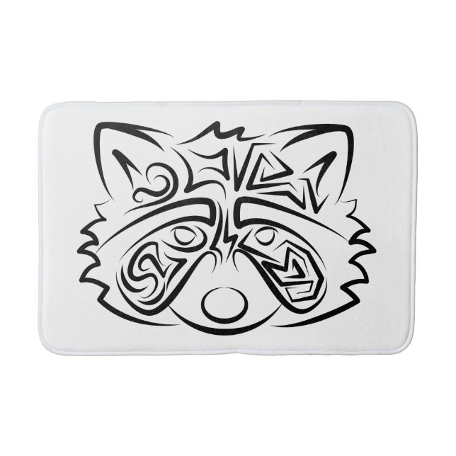 Black and White Tribal Raccoon Badrumsmatta (Framsidan)