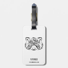 Black and White Tribal Raccoon Bagagebricka