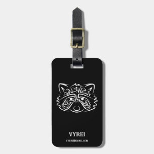 Black and White Tribal Raccoon Bagagebricka