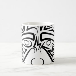 Black and White Tribal Raccoon Kaffemugg