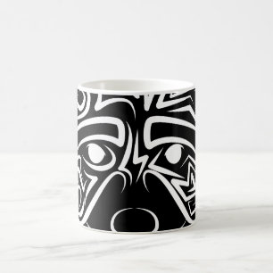 Black and White Tribal Raccoon Kaffemugg