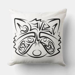 Black and White Tribal Raccoon Kudde