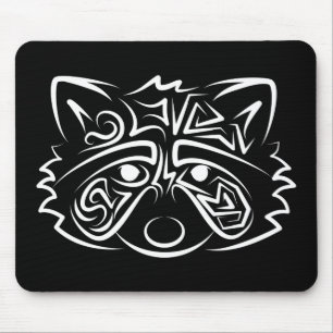 Black and White Tribal Raccoon Musmatta