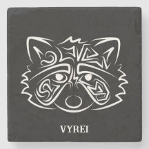 Black and White Tribal Raccoon