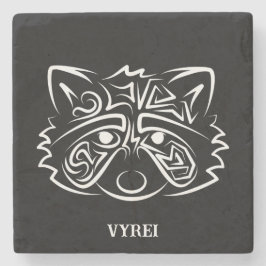 Black and White Tribal Raccoon Stenunderlägg