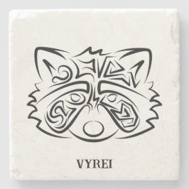 Black and White Tribal Raccoon Stenunderlägg