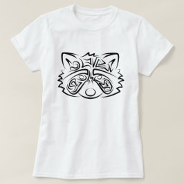 Black and White Tribal Raccoon T Shirt