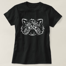 Black and White Tribal Raccoon T Shirt