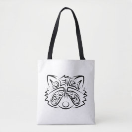 Black and White Tribal Raccoon Tygkasse