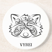 Black and White Tribal Raccoon