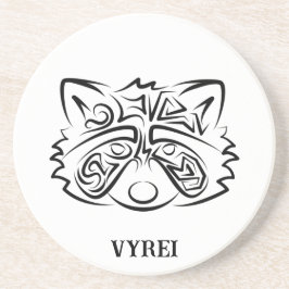 Black and White Tribal Raccoon Underlägg