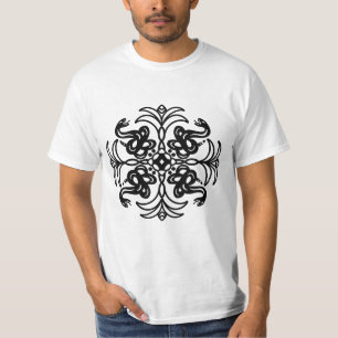 Black and White Tribal Rattlesnake T Shirt
