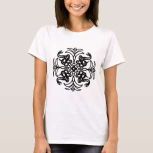 Black and White Tribal Rattlesnake T Shirt
