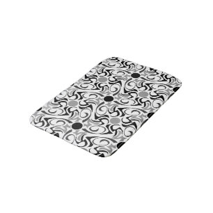 Black and White Tribal Ris Grain Mönster Badrumsmatta