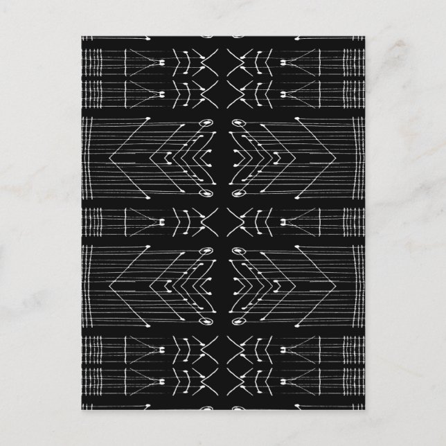 Black and White Tribal Vykort (Framsida)