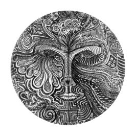 Black and White Trippy Line Porträtt