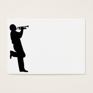 Black and White Trumpet Jazz Musician Visitkort