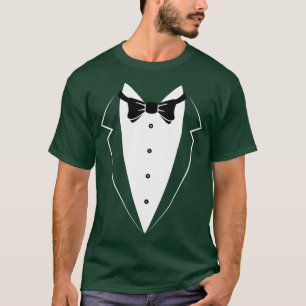 Black and White Tuxedo Bow Tie Funny Costume Novel T Shirt