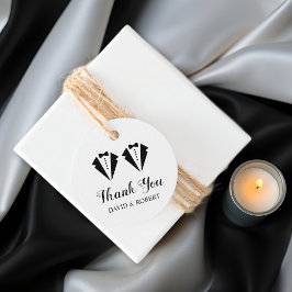 Black and white tuxedo two grooms gay wedding gåvor etiketter
