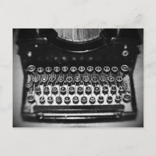 Black and White Typewriter Vykort
