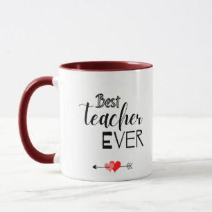 Black and White Typography Best Teacher Mugg