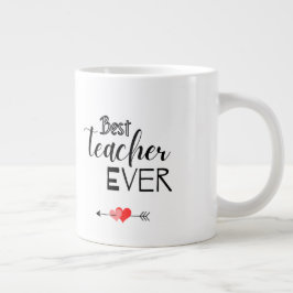 Black and White Typography Best Teacher Mugg Jumbo Mugg