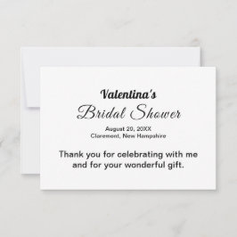Black and White Typography Bridal Shower Tack Kort