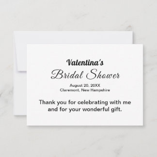 Black and White Typography Bridal Shower Tack Kort