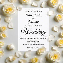 Black and White Typography Wedding Invitation Inbjudningar