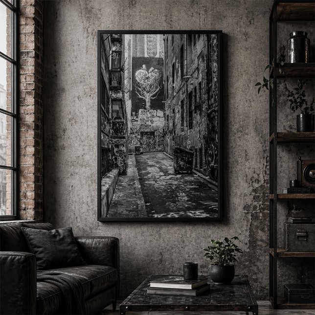 Black and White Urban Graffiti Laneway Poster (Skapare uppladdad)
