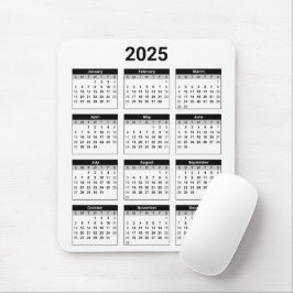 Black and White USA 2025 års kalender Musmatta