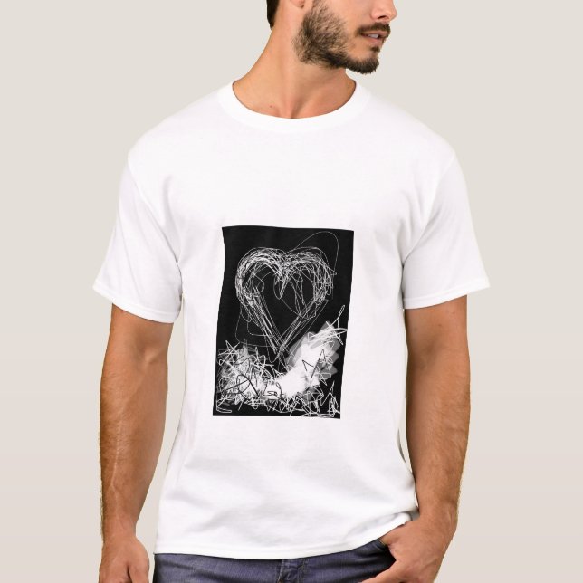 Black and White Valentine T Shirt (Framsida)